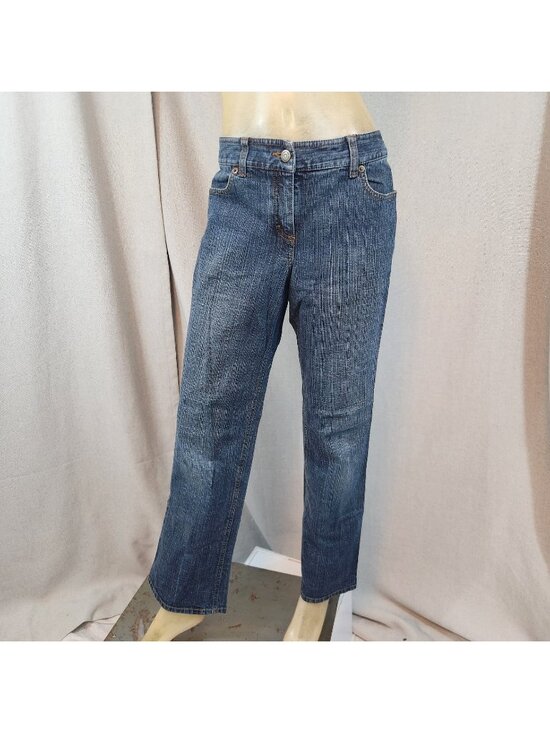 Ann Taylor Denim - Ann Taylor LOFT Boot Cut Mid Rise Denim Dark Blue Jeans Size 10 LARGE 32 W x 30I